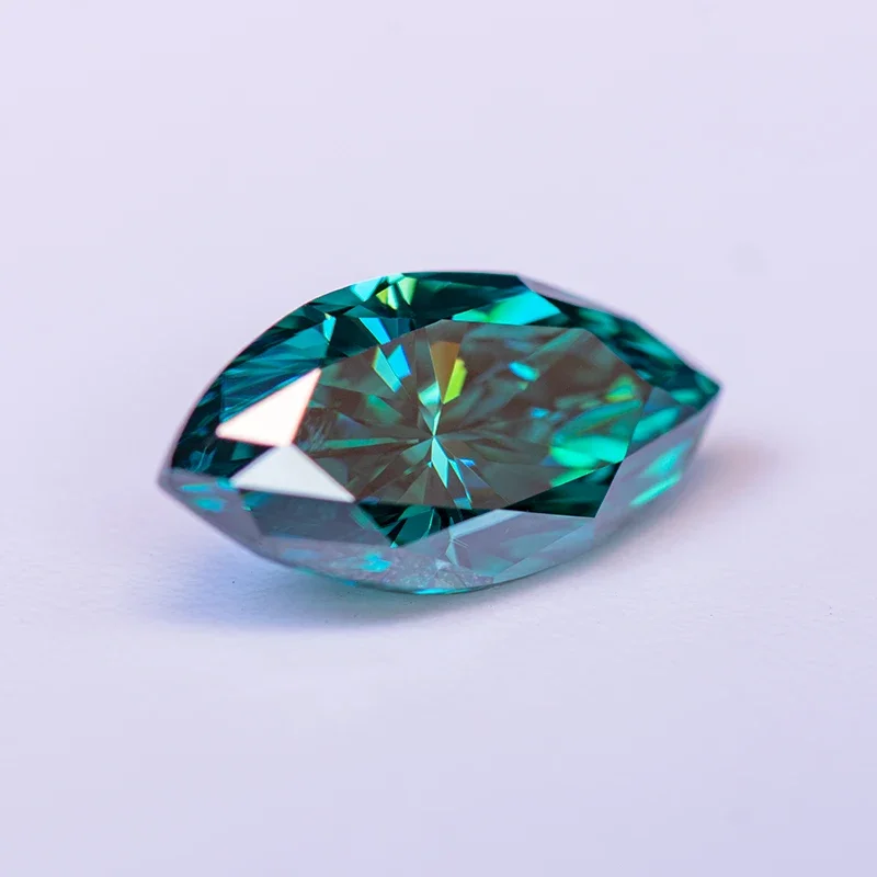 Moissanite Stone Marquise Cut Primary Color Emerald Green  Lab Grown Gemstone for Diyfor Jewel Making with GRA Certificate
