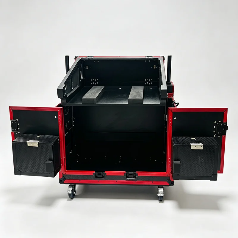 Red Aluminum 12mm Thickness Flight Case, Hydraulic Wheels, Audio Sound Equipment, Behringer WING Compatible