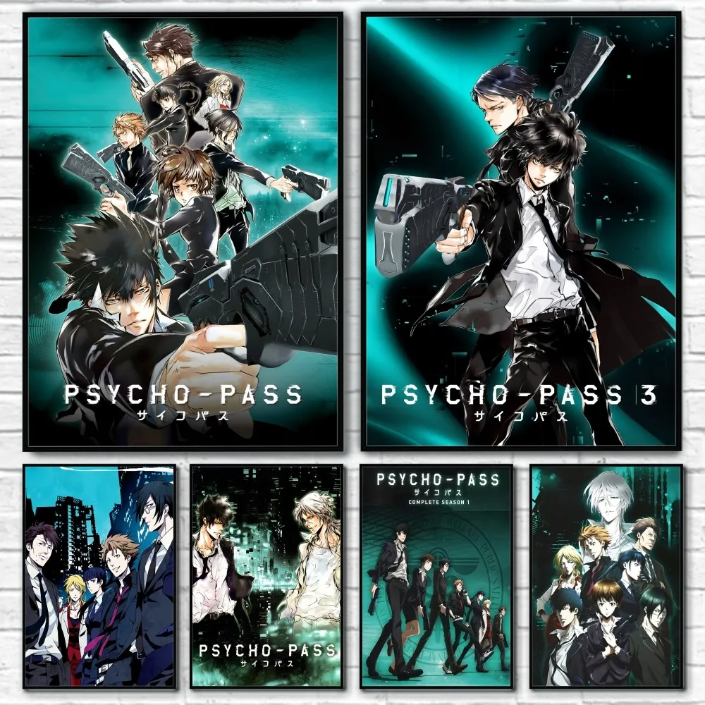 Аниме P-Psycho Pass Водонепроницаемый антипригарный клей Настенный декор Искусство Высокое качество Печать Спальня Бар Кофейня Постер фильма Подарок