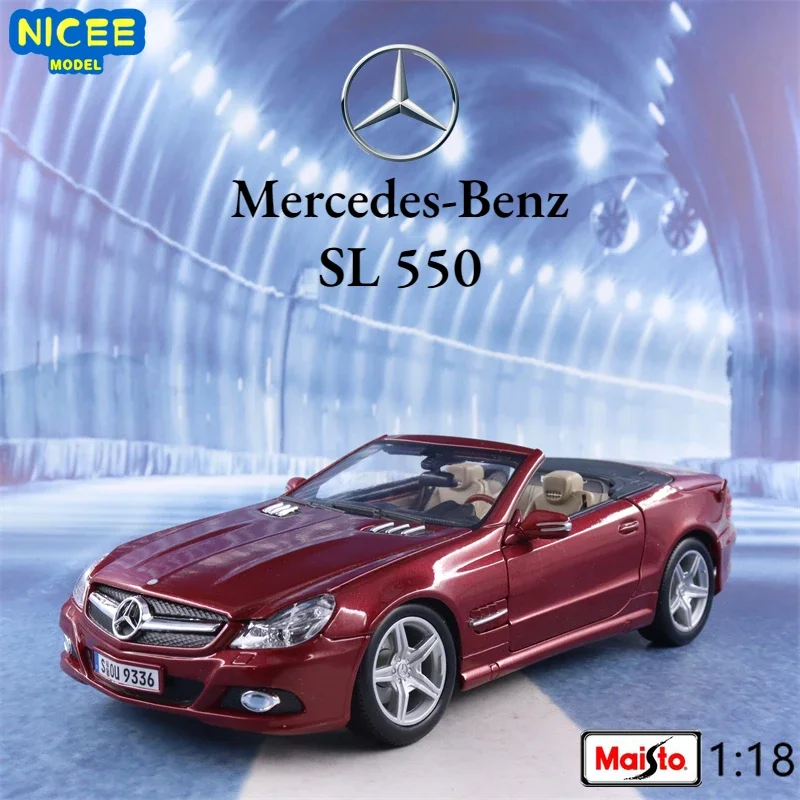 Maisto 1:18 Mercedes Benz SL 550 Alloy Sports Car Model Diecast Metal Toy Vehicles Car Model Collection Childrens Gift B766