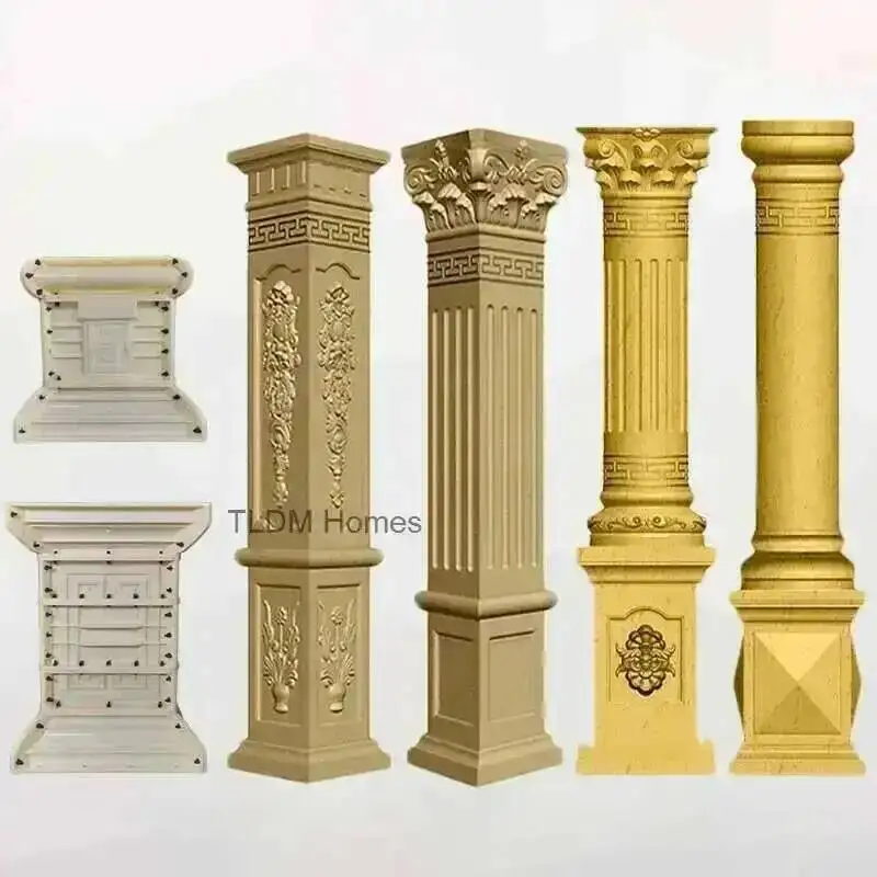 

Roman Steel ABS Plastic European Pier Durable Column Square Base Mold Home Gardening Outdoors Flower Pot Base Cement Mold r