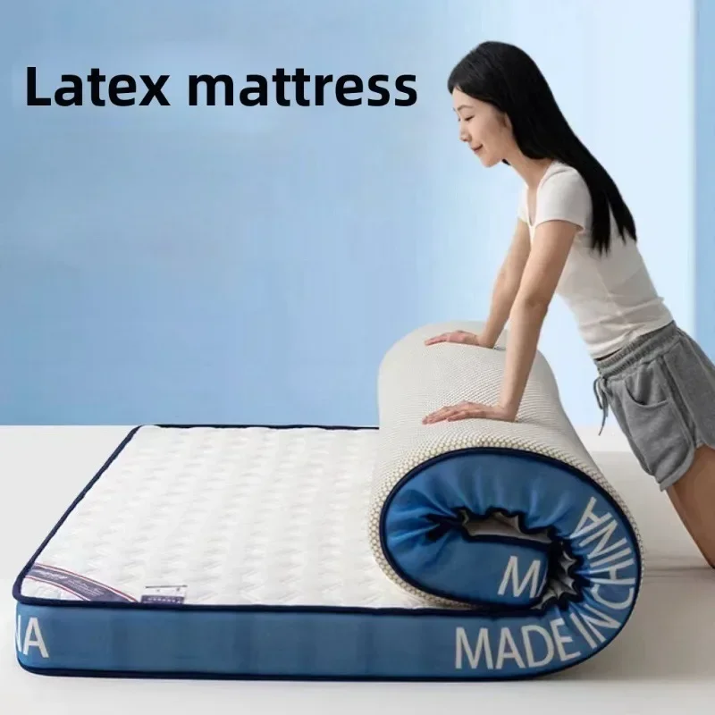 Neue, verbesserte Matratze mit blauem Rand, weiche, atmungsaktive und bequeme Matratze, leicht zu falten und zu verstauen, Tatami-Matratze für Studentenwohnheime.