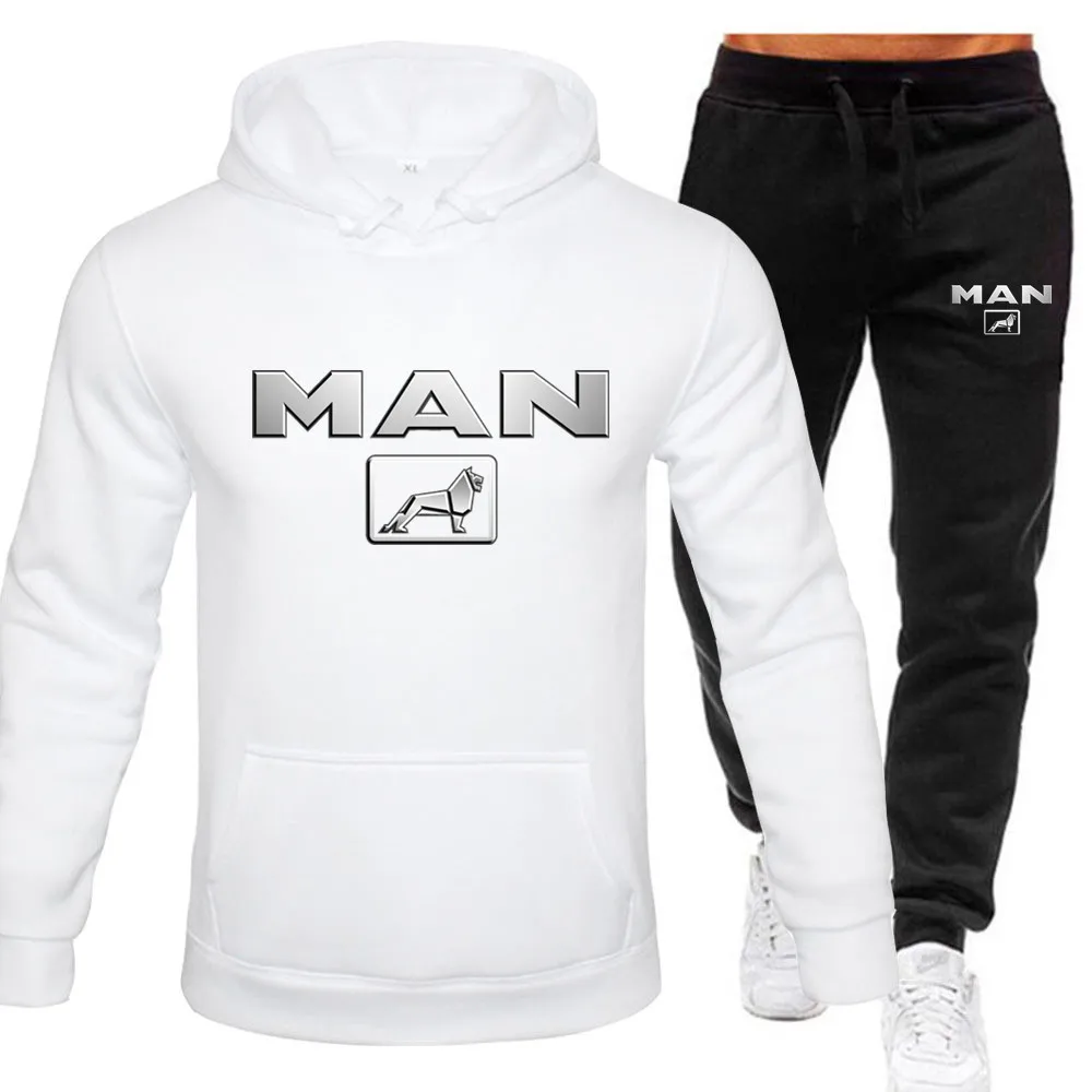 New Male Hoodie+Pants 2Pcs Jogging Sports Suit Casual Tracksuit Men Hooded Sweatshirt Outfit Spring Autumn Mens Sets Sportswear