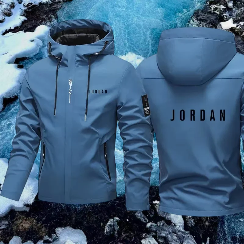 Fashionable spring autumn new outdoor sports cycling outerwear men's brand hot selling pocket zipper design casual hooded jacket