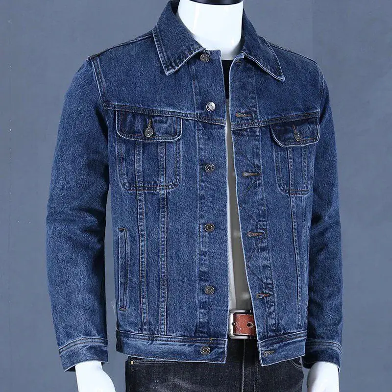 Autumn and Winter 2026 Retro Denim Jacket Men's Korean Slim Trend Handsome Multi-pocket Brand Man Luxury Tooling Jacket Men