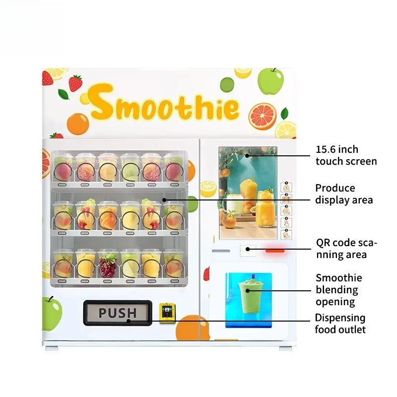 Fully Automatic Smoothie Vending Machine Touch Screen Self Service Fresh Fruit Smoothie Shake Vending Machine For Mall Gym Hotel
