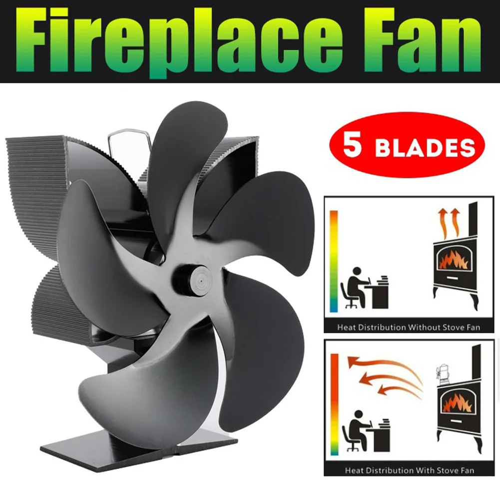 Heating Fan Fireplace Fan Parts Replacement Thermal Power Accessories Air Heater Aluminum Alloy Fireplace Heater