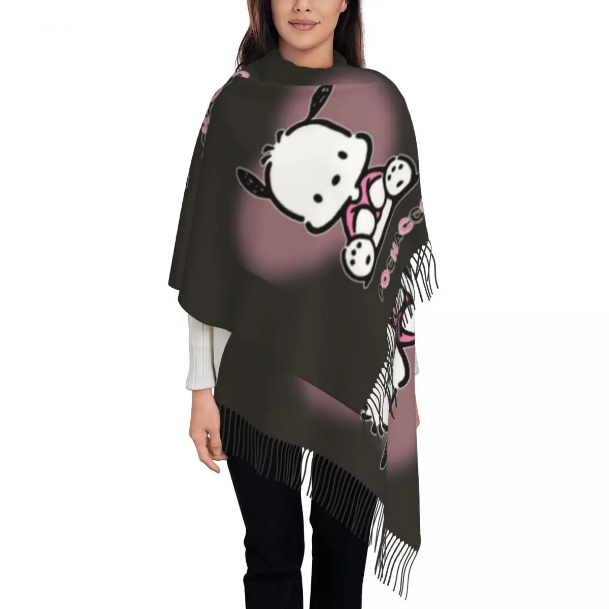 Custom Print Anime Pochacco Cartoon Scarf Men Women Winter Warm Scarves Shawls Wraps