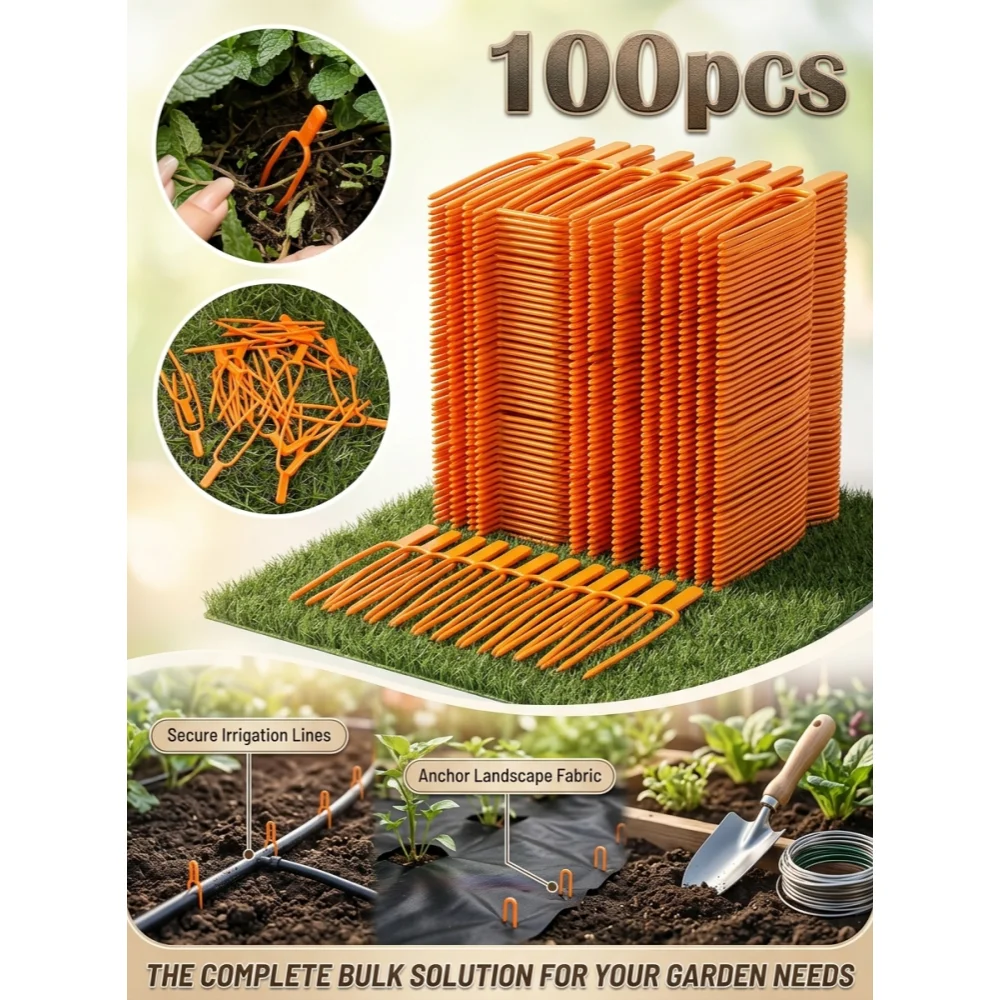 100/200pcs Plant Clip Strawberry Fork Tool Gardening Plastic Environmental Orange Durable Fixed Fixture Clamps Plant Fixed Tools