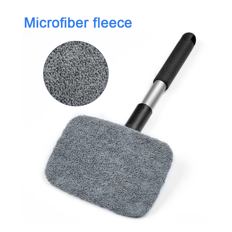 Aluminum Alloy Telescopic Rod Car Window Cleaner Brush Kit Windshield Wiper Microfiber Brush with Long Handle Auto Accessories