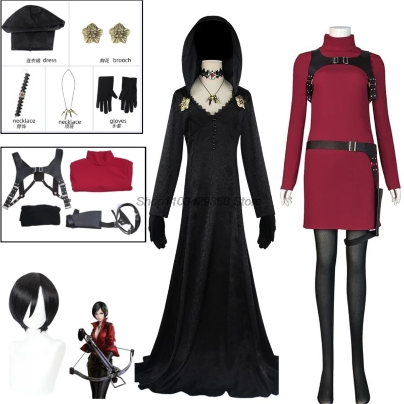 레지던트 리메이크 빌리지 레이디 이블 코스프레 판타지 코스튬 원피스 소녀, 성인 뱀파이어 레이디, 디미트레스 할로윈 카니발 세트