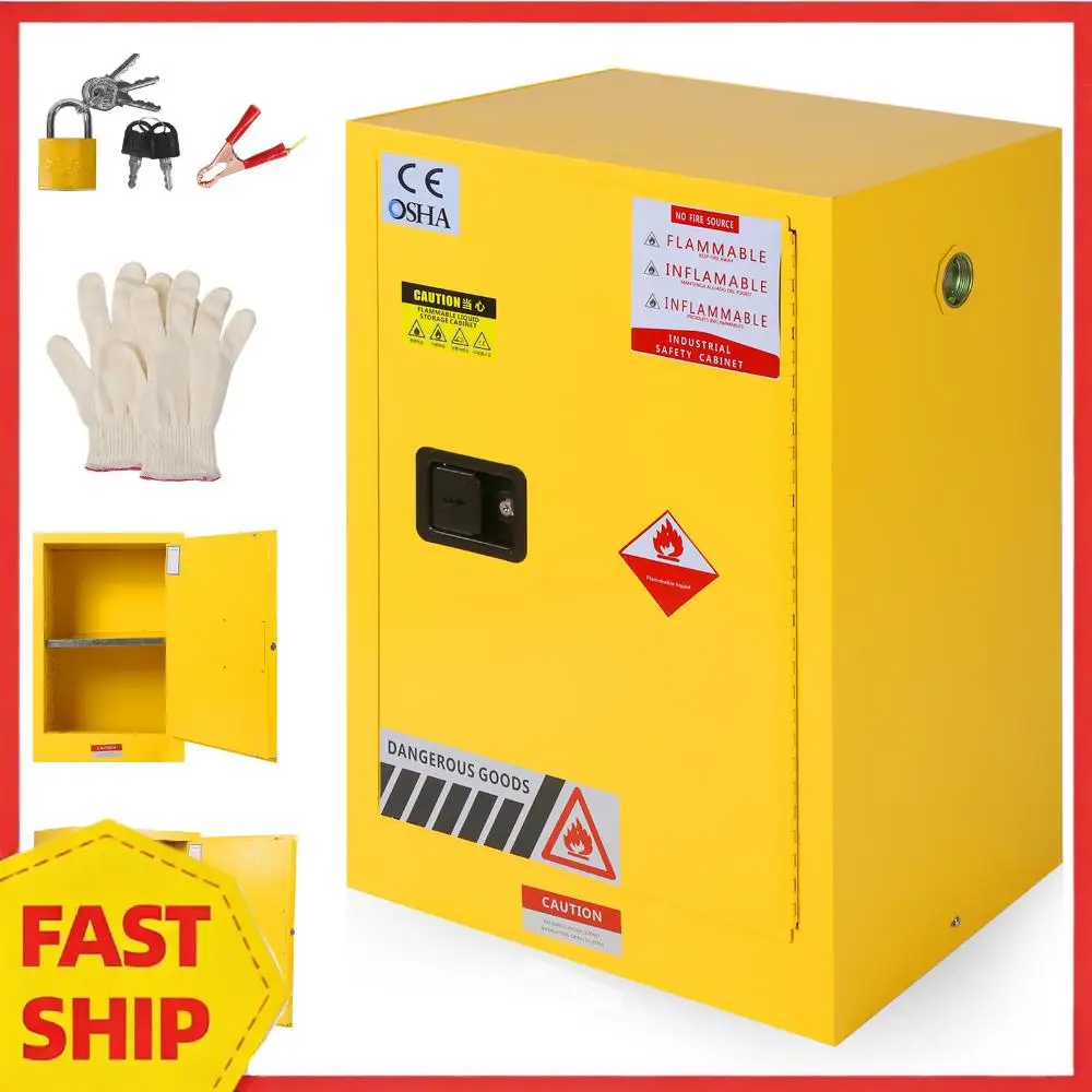 

12 Gallon Chemical Fireproof Cabinet 22.8in W X 18.1in D X 35in H Flammable Safety Storage Cabinet for Industrial Applications