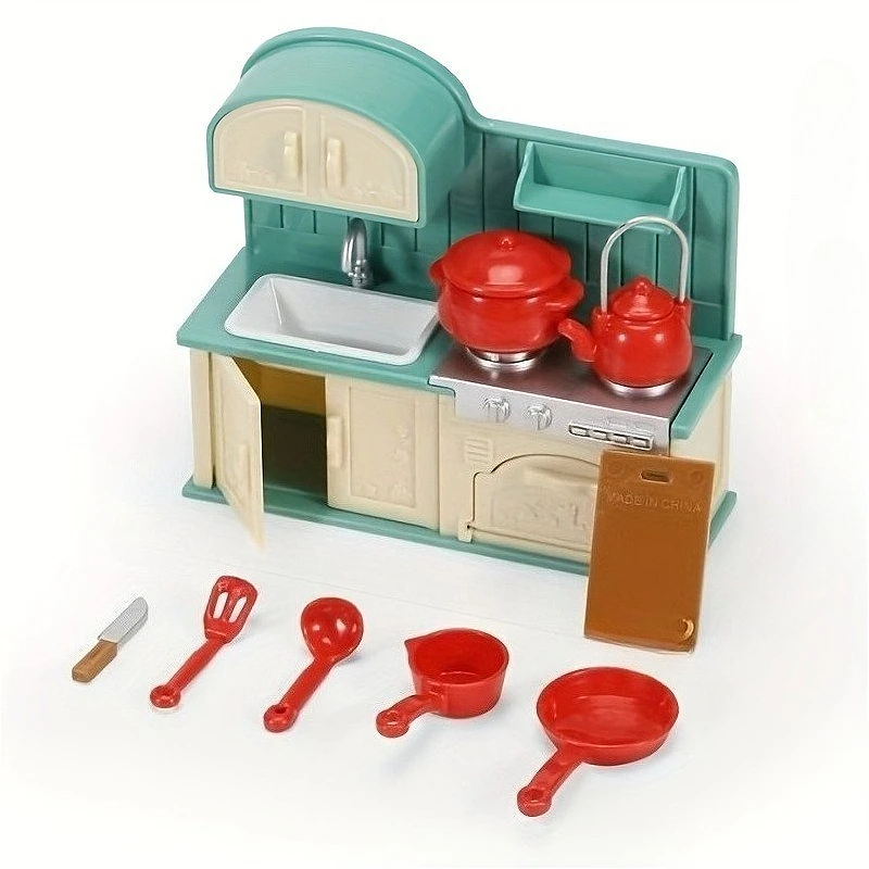 9 stks/set Poppenhuis Mini Plastic Keuken Speelmodel Set Perfect voor Vakantie Decoraties en Verzamelaars Ornament Poppenhuis Cadeau