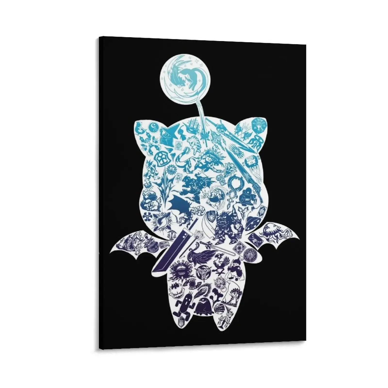 

Moogle-verse (blue) Canvas Painting posters for room ornaments for home Paintings for bedroom Posters on the wall