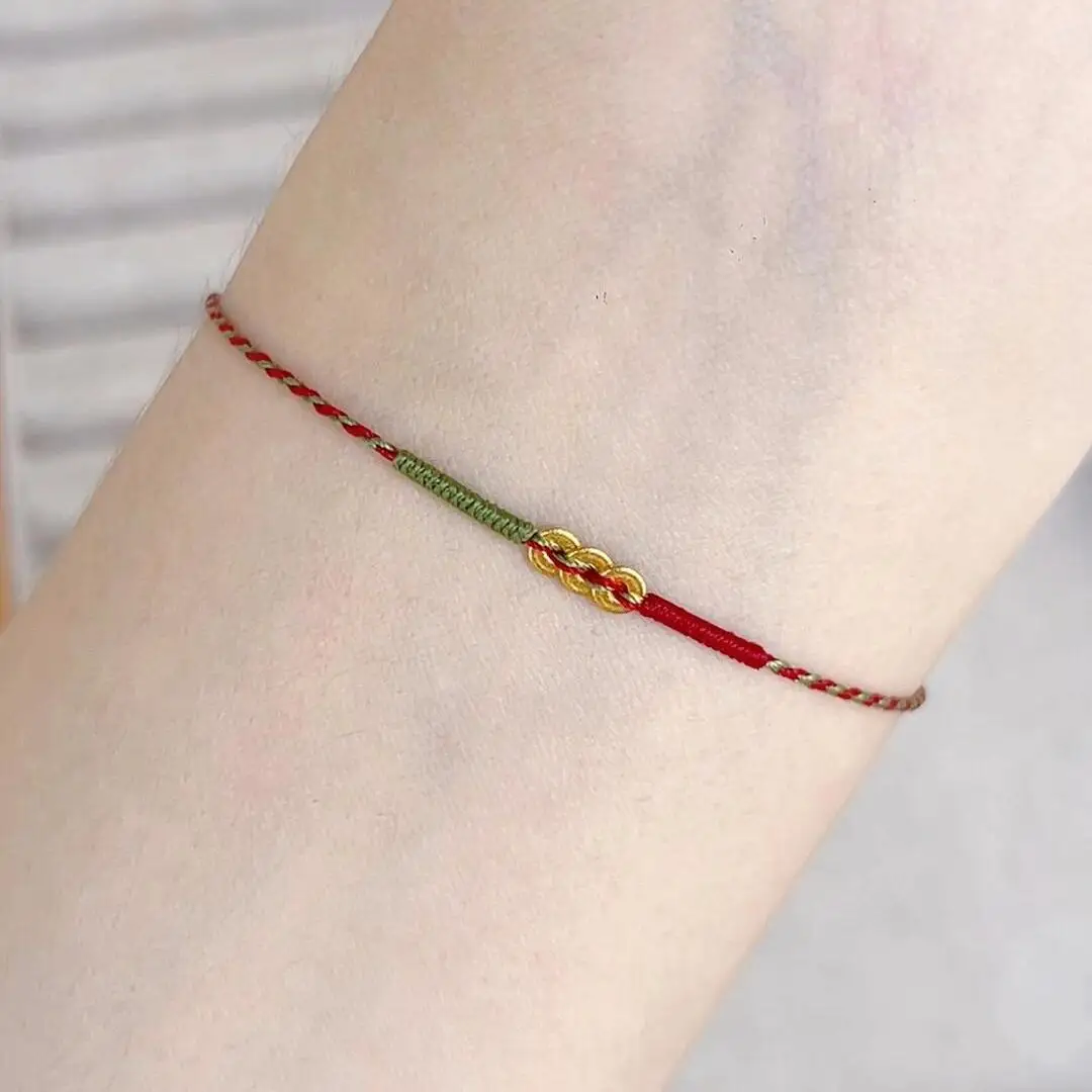

Handmade Five-Color Rope Small Coin String Prosperous And Luy Attracting Woven Cord for the Year of the Zodiac Fre out