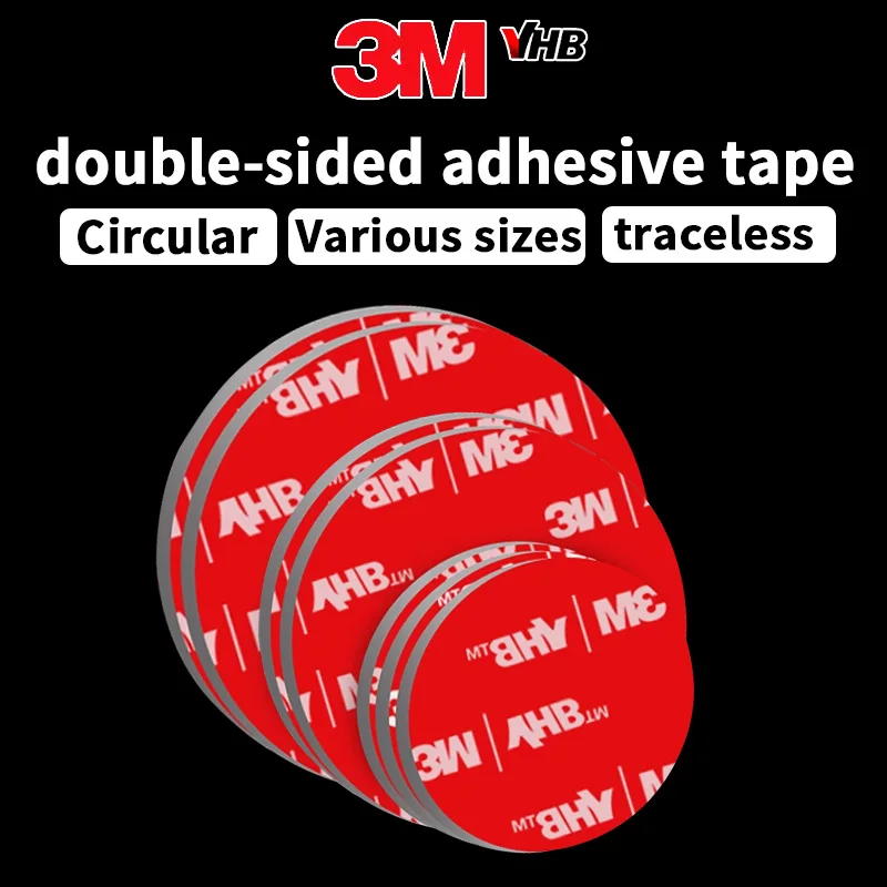 3M double-sided adhesive tape, circular shape, high viscosity, for fixing walls and decorations automotive interiors, no residue