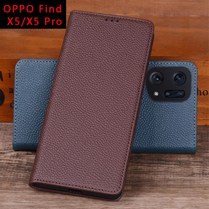 

New Genuine Leather Case for OPPO Find X5 Luxury Cow Leather Phone Cover Bag for oppo find x5 pro x5pro funda skin coque capa