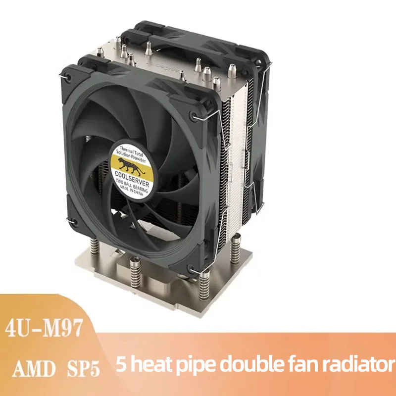 coolserver 4u amd sp5 plataforma radiador ativo tubo de calor sp5 m97 ventilador duplo de 12 cm 01