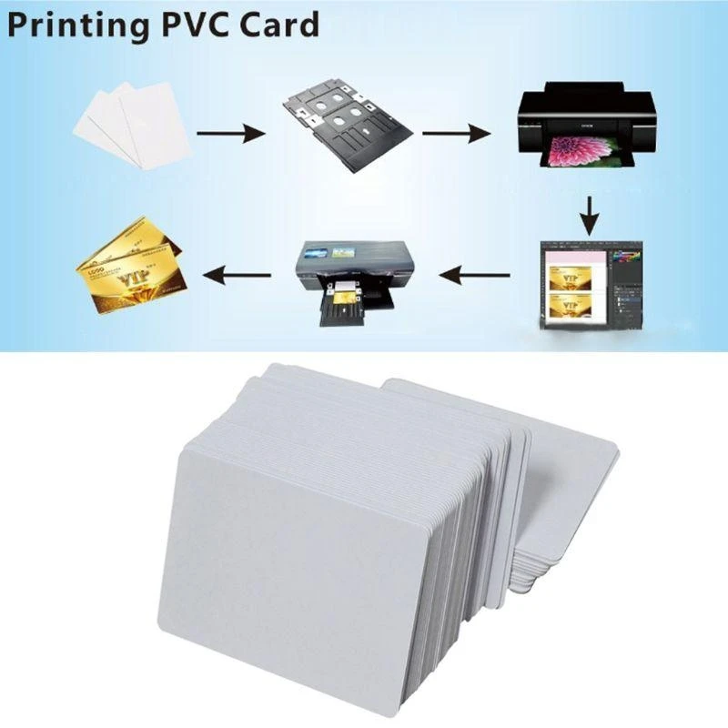 100 Premium White Blank Inkjet PVC Cards Plastic Double Sided Printing Cards