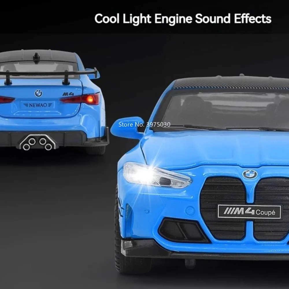 مقياس 1:32 M4 سيارة رياضية سبيكة نموذج اللعب المعدنية دييكاست محاكاة نموذج سيارة ضوء الصوت التراجع جمع الاطفال لعبة الهدايا #2