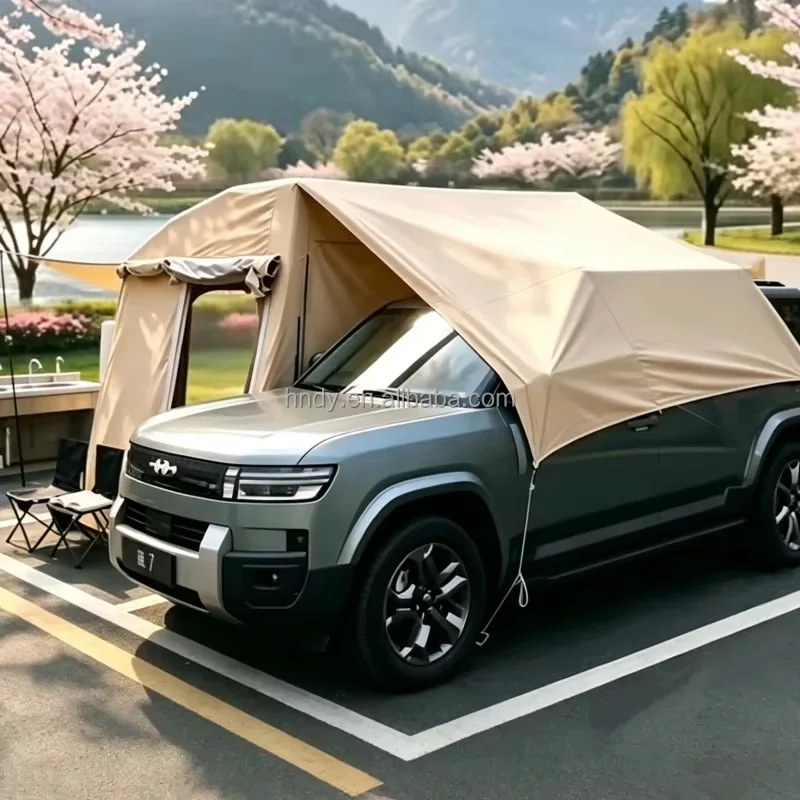 New Popular Factory Cheap Car Inflatable Air Waterproof Tent With 3 Sides Big Canopy