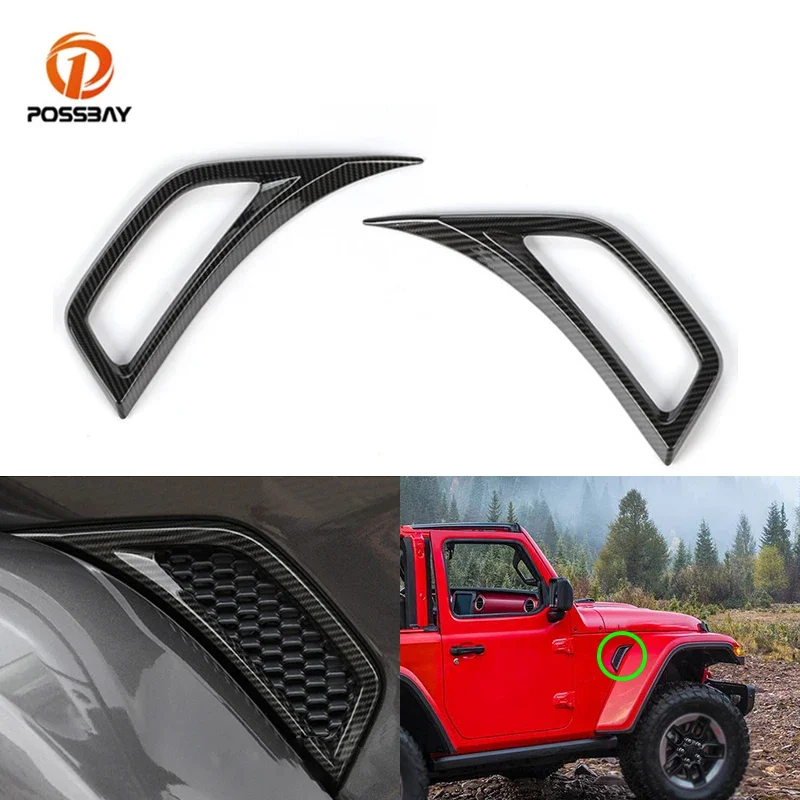 For Jeep Wrangler JL 2018 2019 2020 Car Fender Leaf Plate Air Inlet Trim Vent Outlet Cover Auto Decoration Accessories