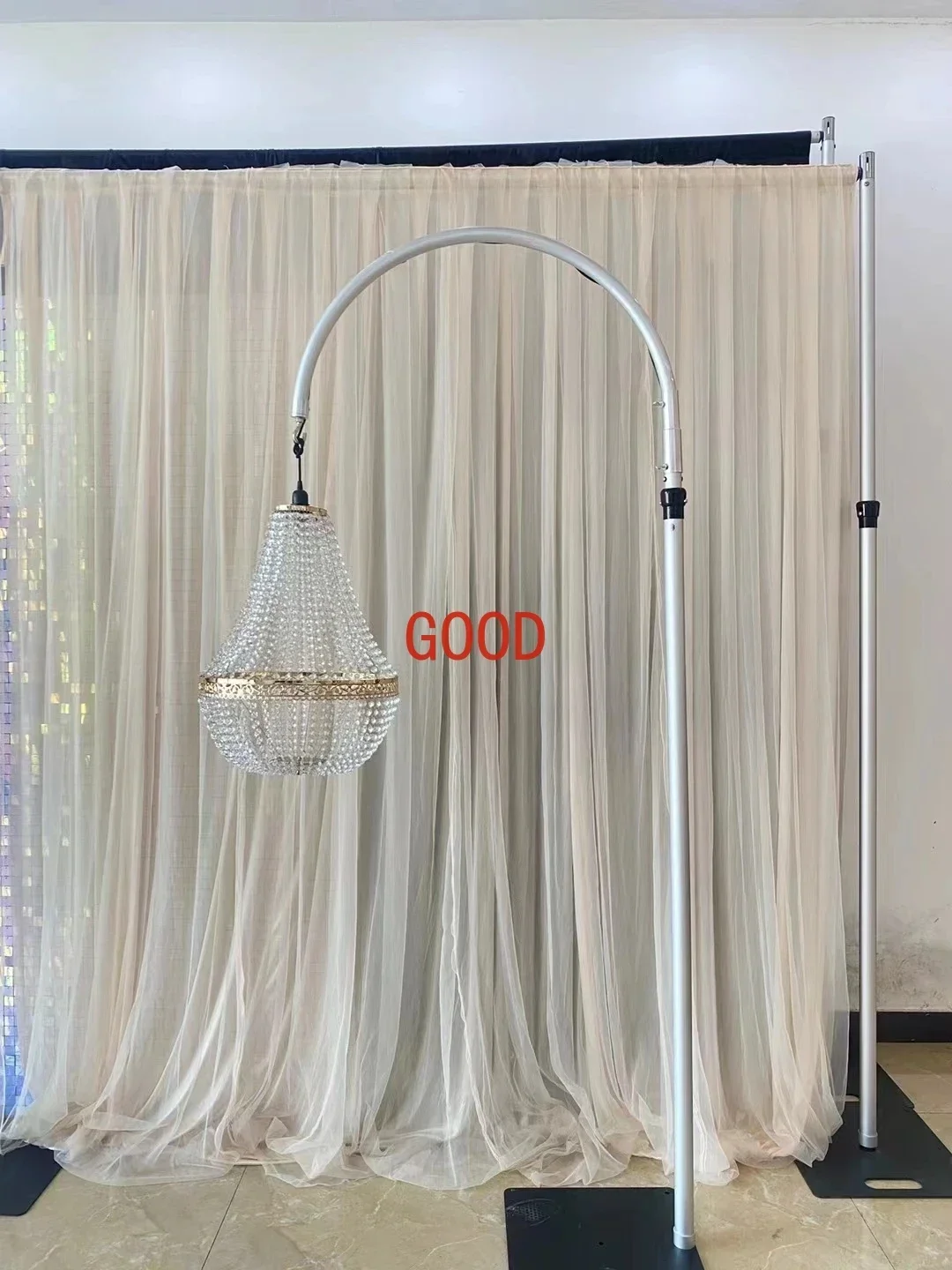 

2.4M Luxury Wedding Props Event Decor Light Crystal Chandelier Adjustable Hanger Skyhook Coupler