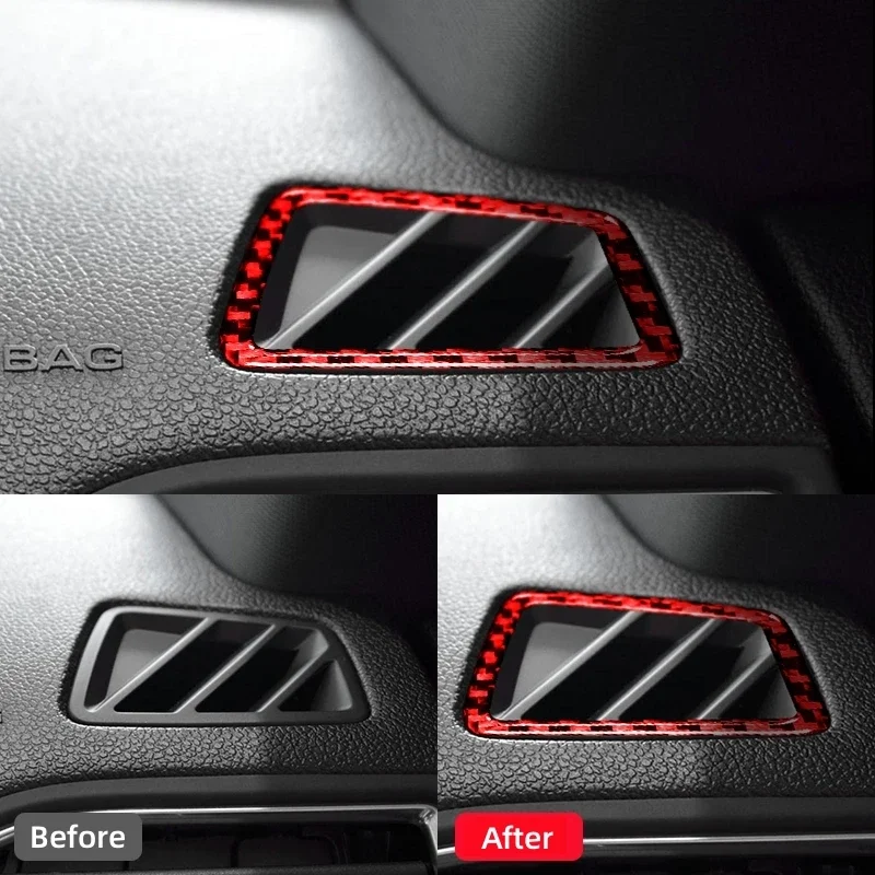 لفورد اكسبلورر 2013-2019 ألياف الكربون سيارة أداة لوحة منفذ الهواء الديكور الإطار ملصقات الكسوة الداخلية اكسسوارات السيارات #6