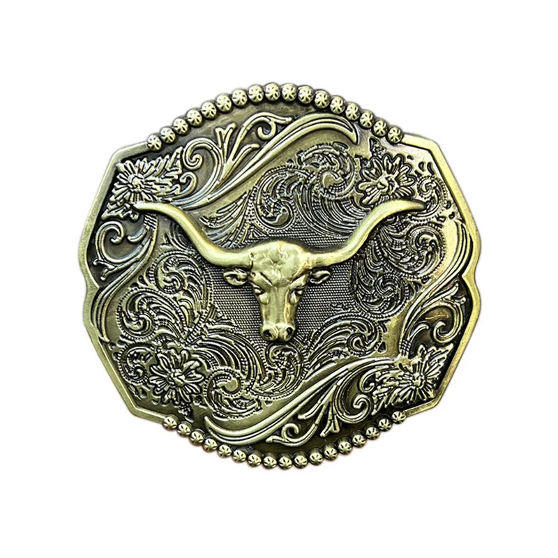 

Zinc alloy cowhide headband buckle with western style