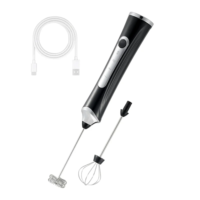 

Ручной электрический вспениватель молока B69A с 2 насадками, миксер для кофе с USB-зарядкой, 3 скорости, блендер для приготовления пены A