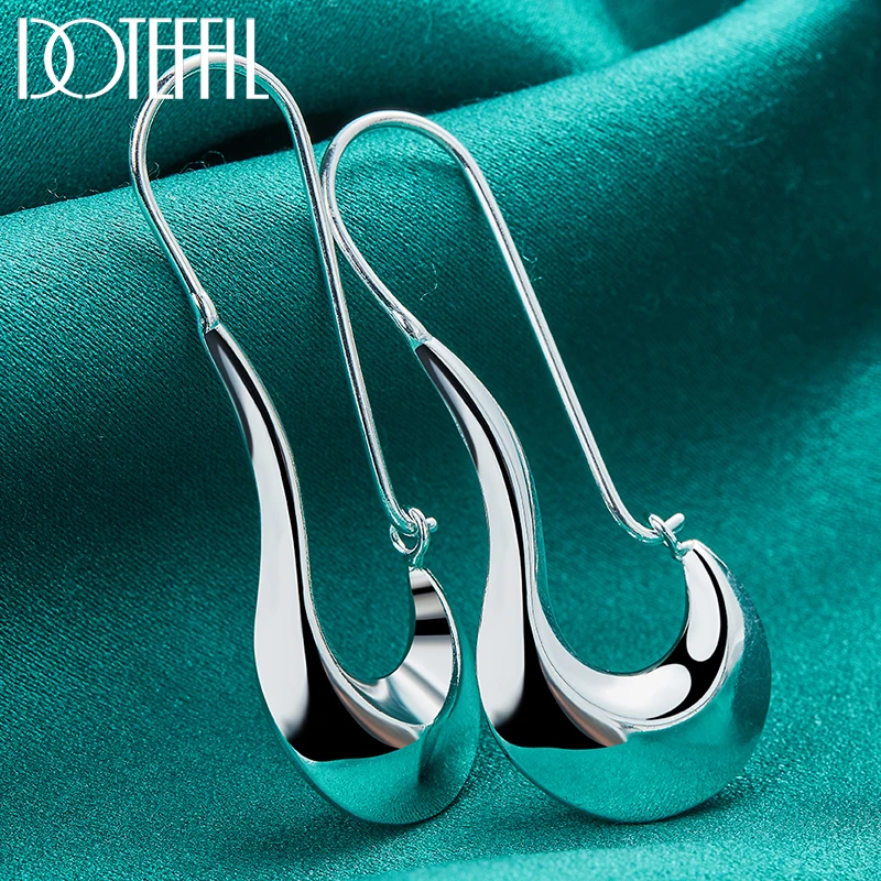 DOTEFFIL 925 Sterling Silver Classic Shoe Drop Earrings Charm Women Jewelry Fashion Wedding Engagement Party Gift