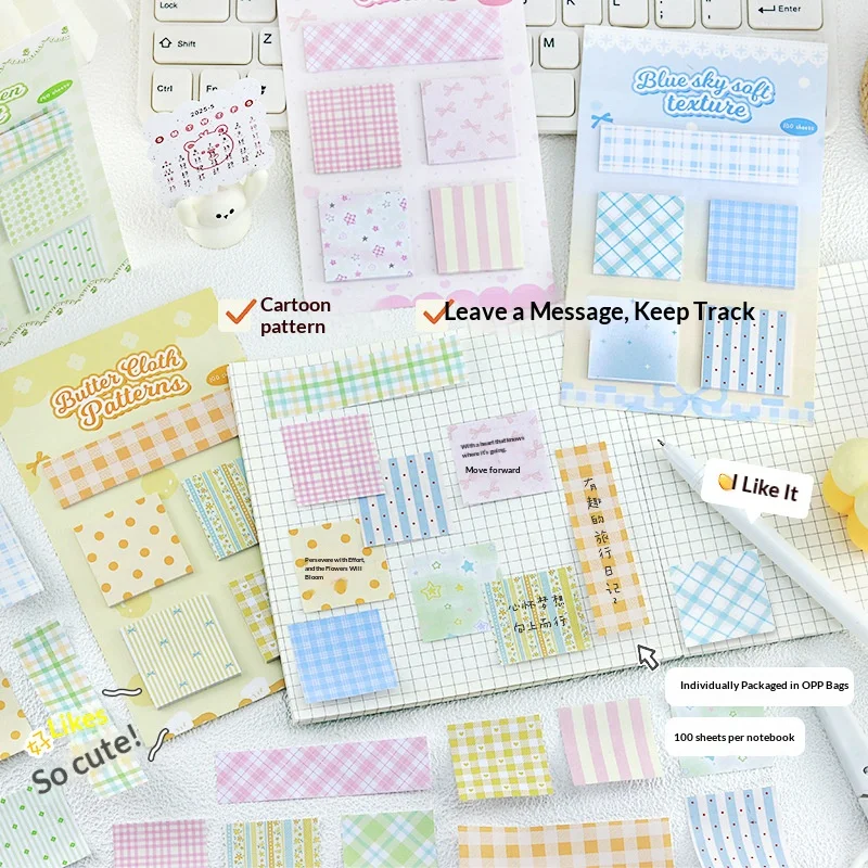 Mini Combination Sticky Notes Ins Fresh Polka Dot Memo Pad Basic Message Sticker for Hand Journal Student Office School
