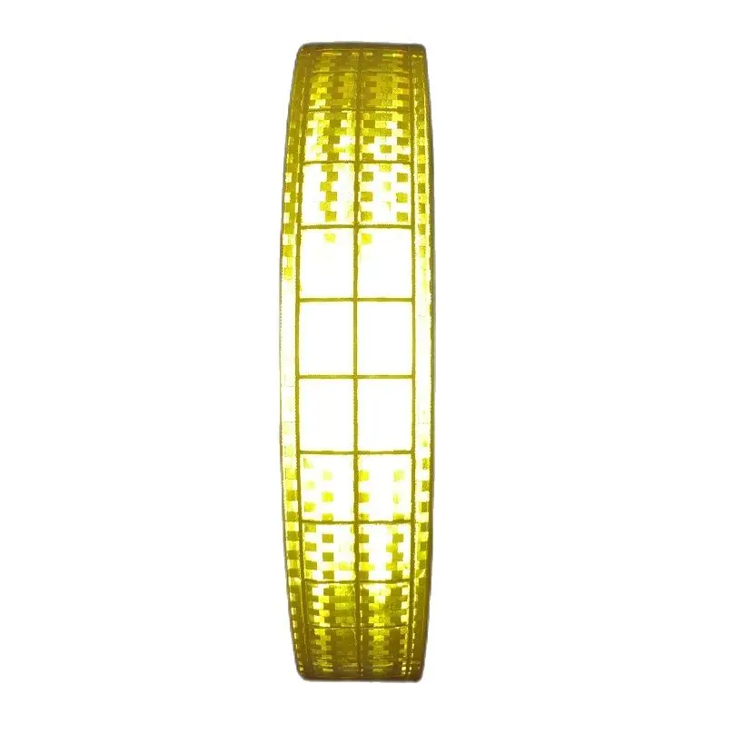 5CM * 100M Microprism PVC Reflecterende Fluorescerende Waarschuwing Tape Genaaid Voor De Kleding