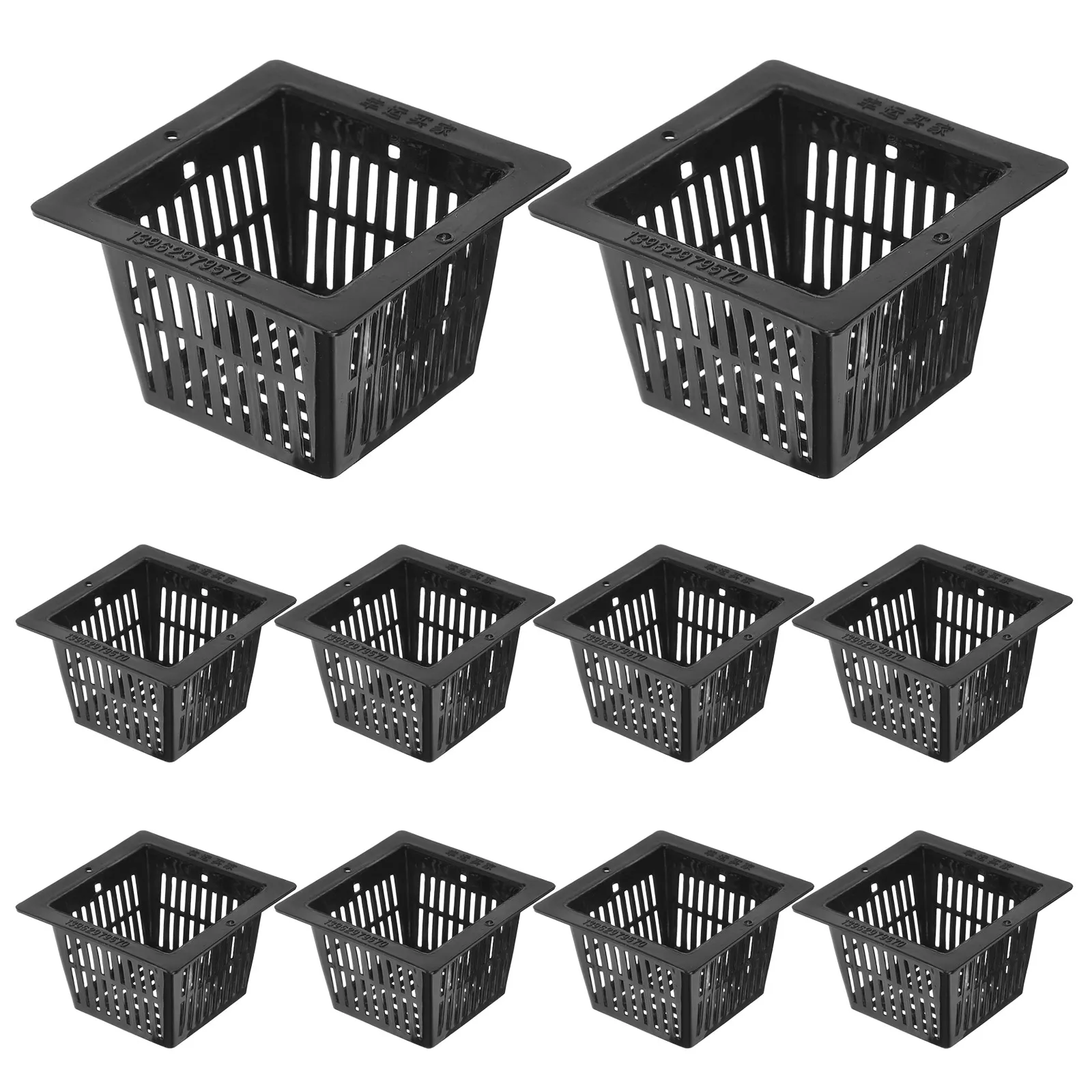 

10pcs Square Planting Basket Hydroponic Cultivation Baskets Nursery Pot Black Efficient Plant Growth Healthy Roots Even