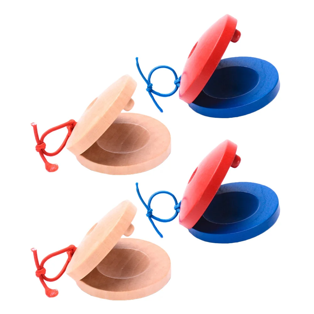 Castagnettes, Instruments de Percussion créatifs pour enfants, éducation musicale, couleurs assorties, jouets de Percussion pour enfants, 4 pièces