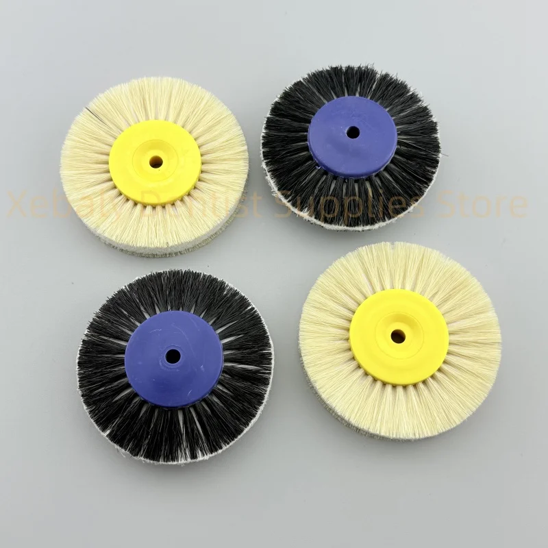 10 pezzi spazzole per levigatura e lucidatura dentale setole bianche nere diametro 80 mm spazzola per lucidatura materiali da laboratorio strumenti per dentisti