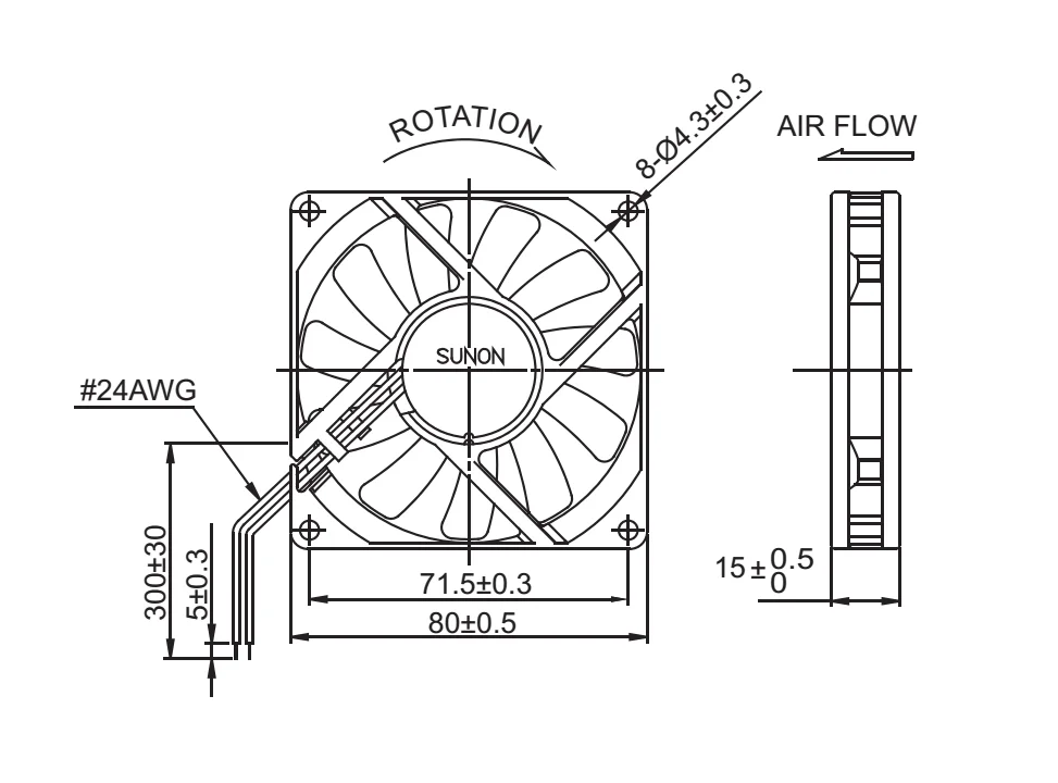 brand new SUNON EF80151S1-Q000-S99 8015 12V 8CM 4PIN PMW cooling fan
