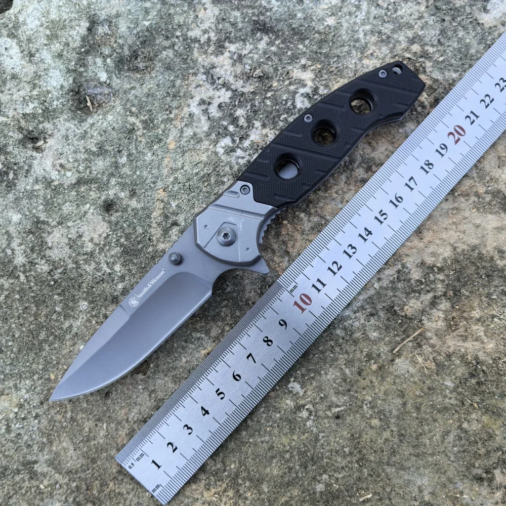 

Hot Smith 0423 Folding Knife 5Cr13Mov Knife G10 Handle Portable Pocket Knife Outdoor Tactical EDC Survival Camping Tool