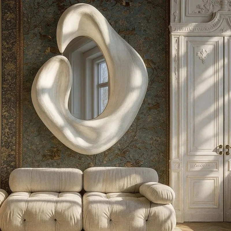 *Modern Nordic Wall Arts Irregular Mirror Vanity House Decor Espejo Decoration Bathroom Decorative Aesthetic Circular Mirrors