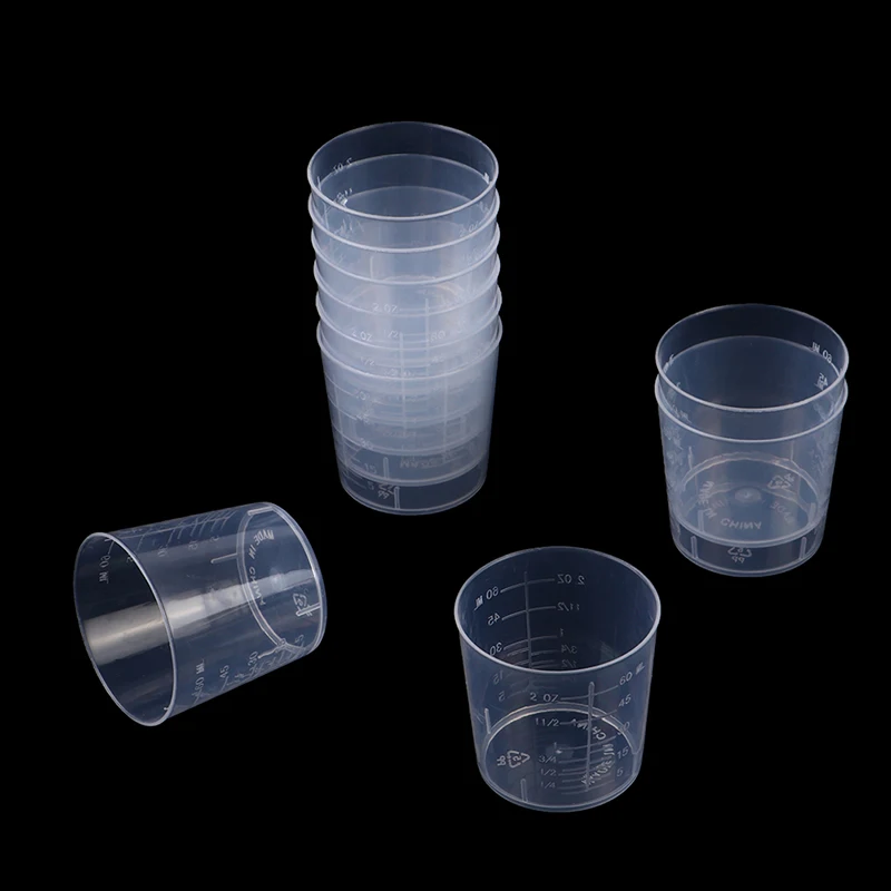 10Pcs 60ML Plastic Graduated Measuring Cups Epoxy Resin Mixing Art Waxing Kitchen Beakers Liquid Pp Measure Jug Cup Container