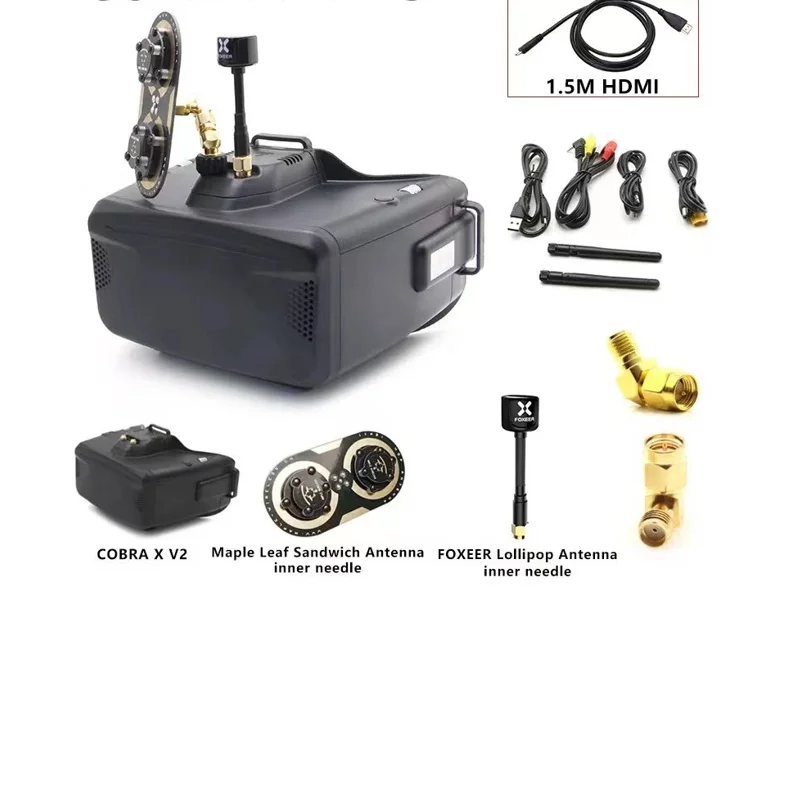 Очки FPV Skyzone Cobra X V4/ Cobra SD с экраном 4.3 дюйма, разрешением 1280×720 / 800×480, диверситивным приемником 5.8ГГц 48CH RapidMix и функцией FPV Video Glasses