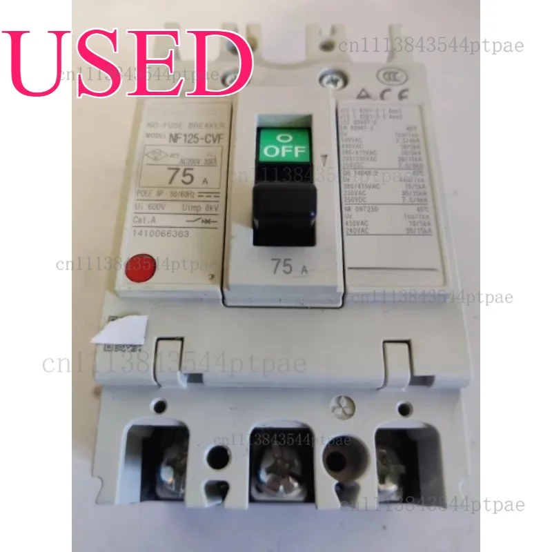 One air switch: nf-125-cvf, rated current 75a, ac400v (actual picture taken)