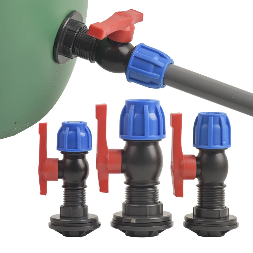 PVC And PE Pipe Water Tank Valve Adapters,DN15/20/25 Rain Barrel Water Tank Quick Connectors for PE Hose