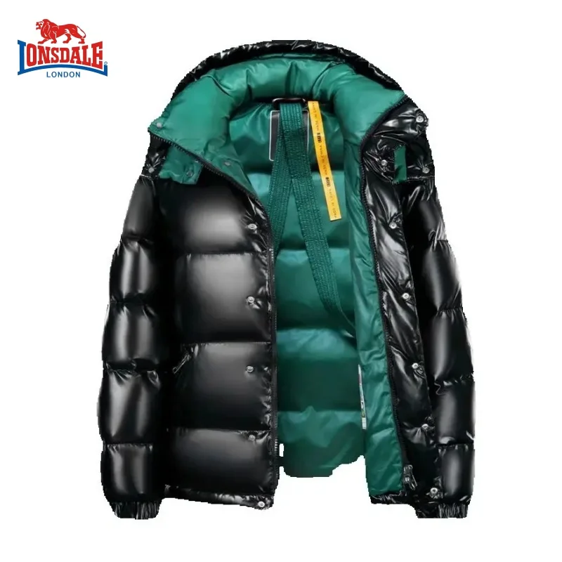 

Men's high-quality shiny hooded down jacket for autumn and winter, new fashionable and casual windproof and cold proof warm jack