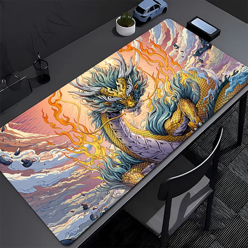 

1PC Mouse Pad Office PC HD Print Anime Dragon Extended Desk Mat Non-slip Rubber Base Gaming Accessories Mousepad For Work Gaming