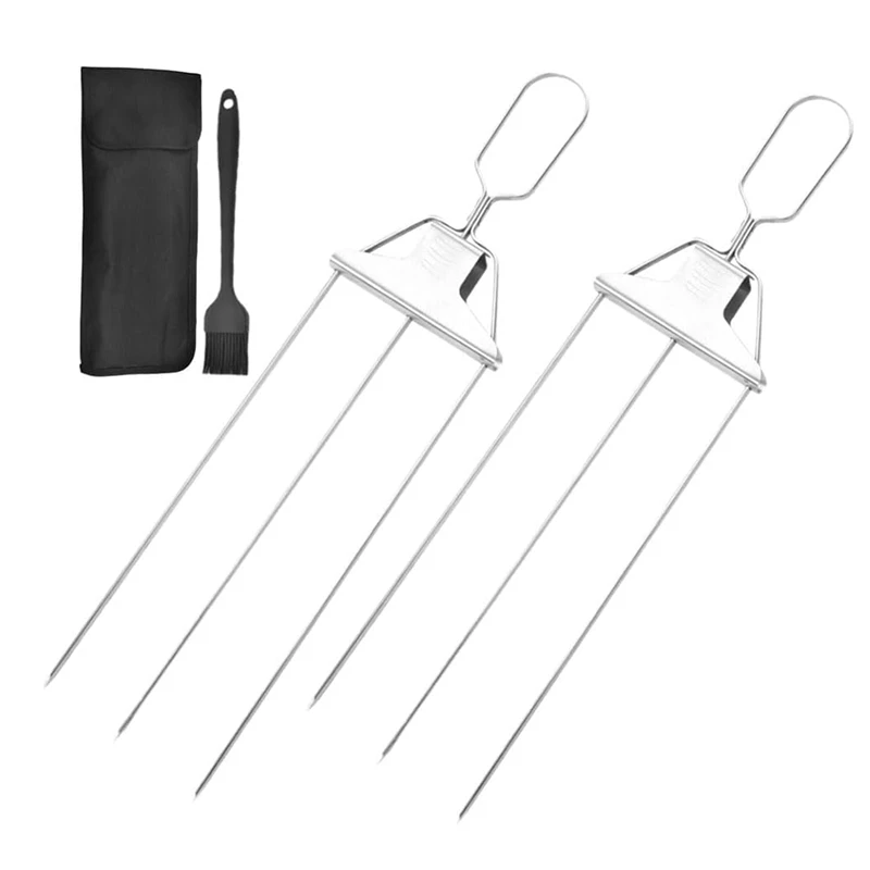 

Three-Prong Barbecue Fork Semi-Automatic Barbecue Fork Household Barbecue Barbecue Needle Kebab