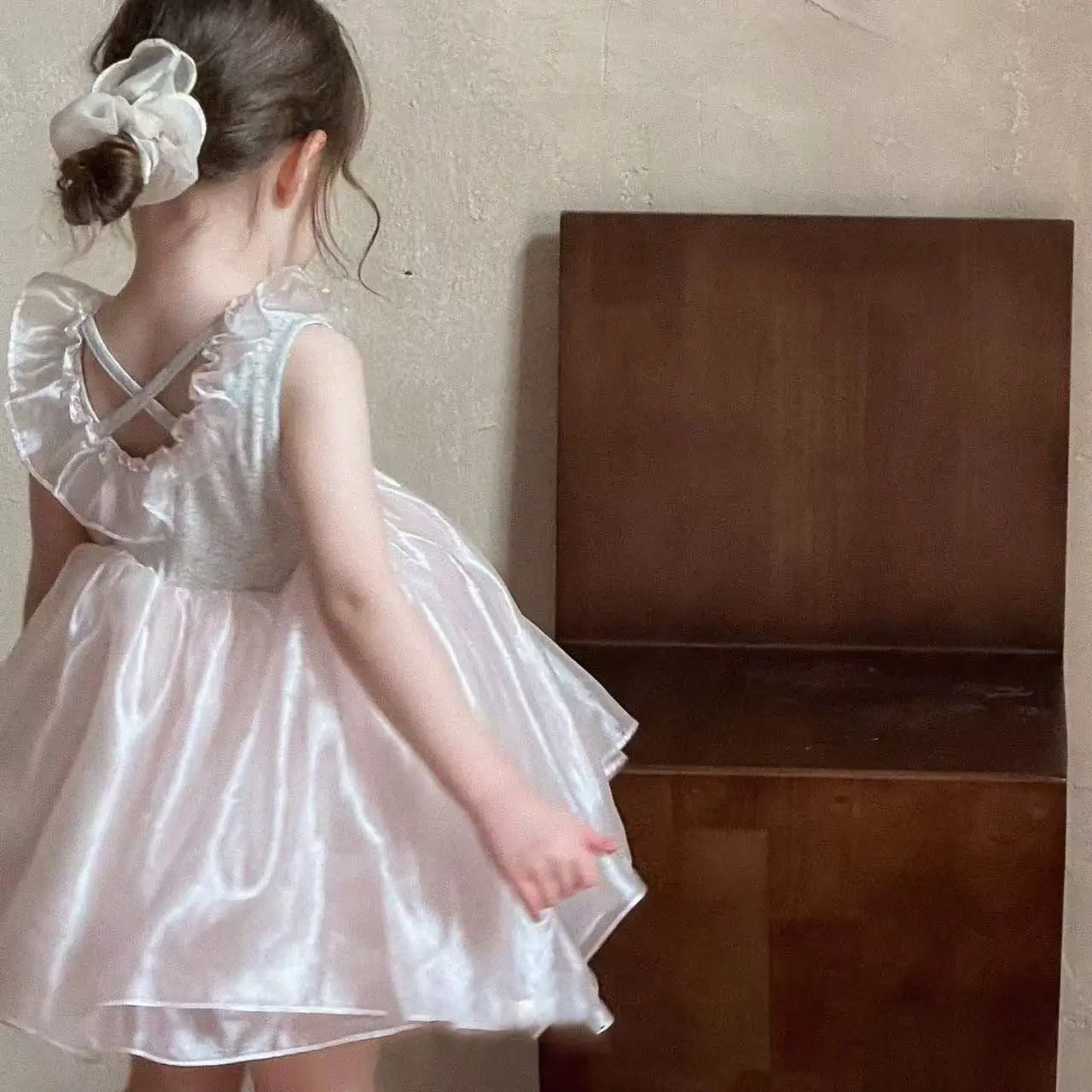 Summer New Style Princess Puff Skirt Sweet Backless Strap Dress Sweet Style Skirt for Baby Girls Fashion Dress