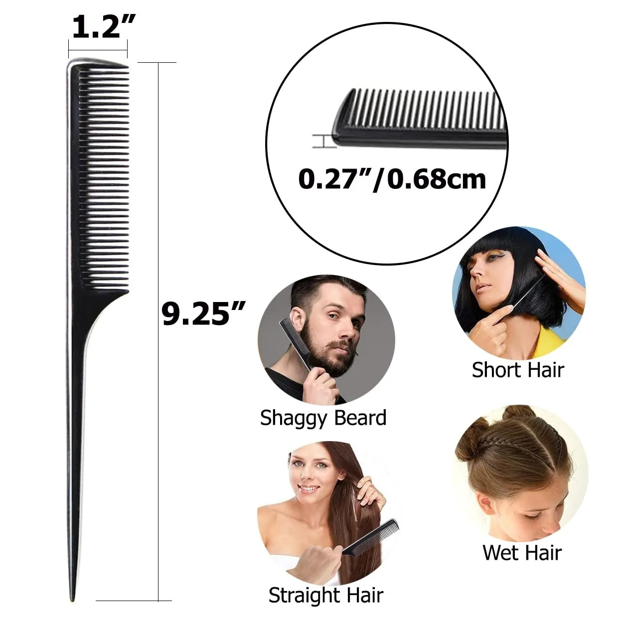 Professional Hair Tail Combs Salon Cut Styling Comb Spiked Hair Care Styling Tools Barber Accessories Fine