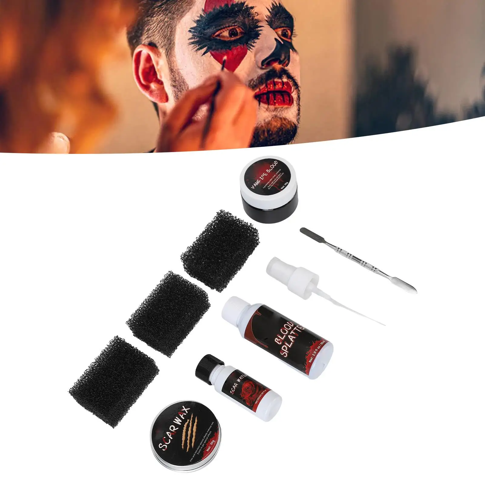 Scar Makeup Wax Kit for Special Effects - Realistic Fake Wounds, Easy Removal, Includes Spatula for carnivals & Events