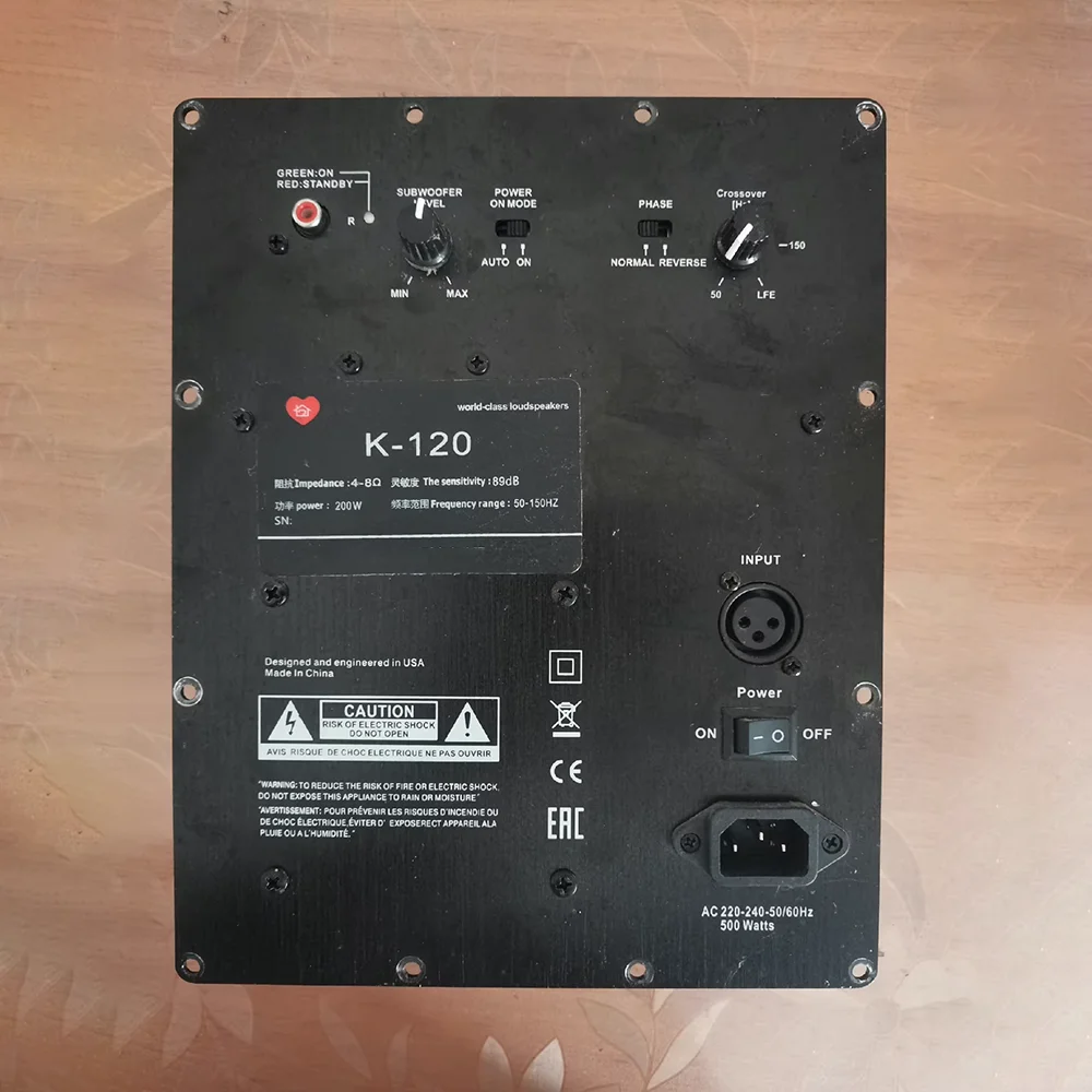 K-120 12 inch subwoofer dismantling power amplifier, without horn and box, impedance: 4-8 OHMs, sensitivity: 89dB, power: 200W